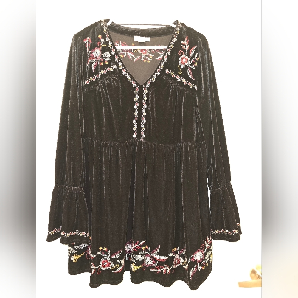 Style & Co longsleeve womans blouse, OX women's boho top